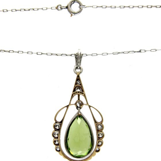 Black Starr & Frost Peridot & Diamond Pendant