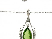 Black Starr & Frost Peridot & Diamond Pendant