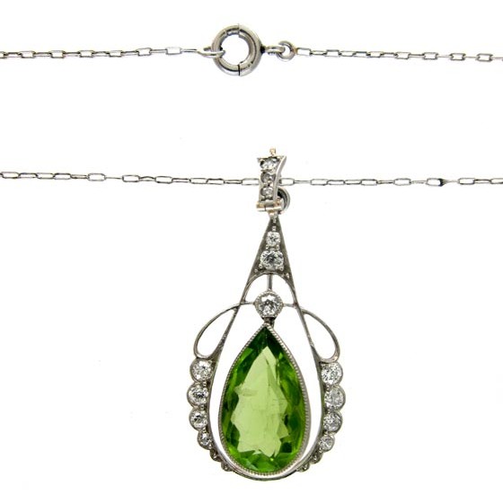Black Starr & Frost Peridot & Diamond Pendant