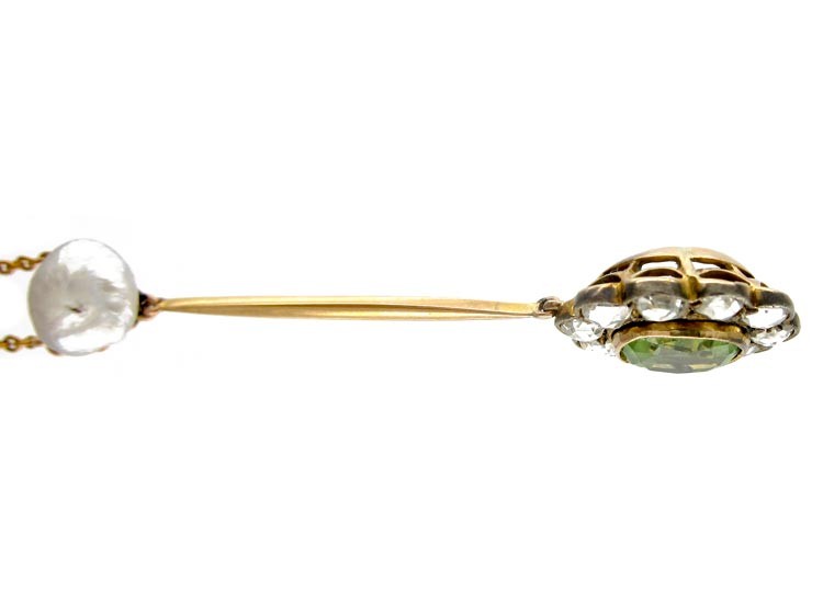 Black Starr & Frost Peridot & Diamond Pendant