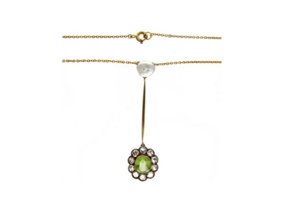 Peridot, Diamond & Pearl Pendant