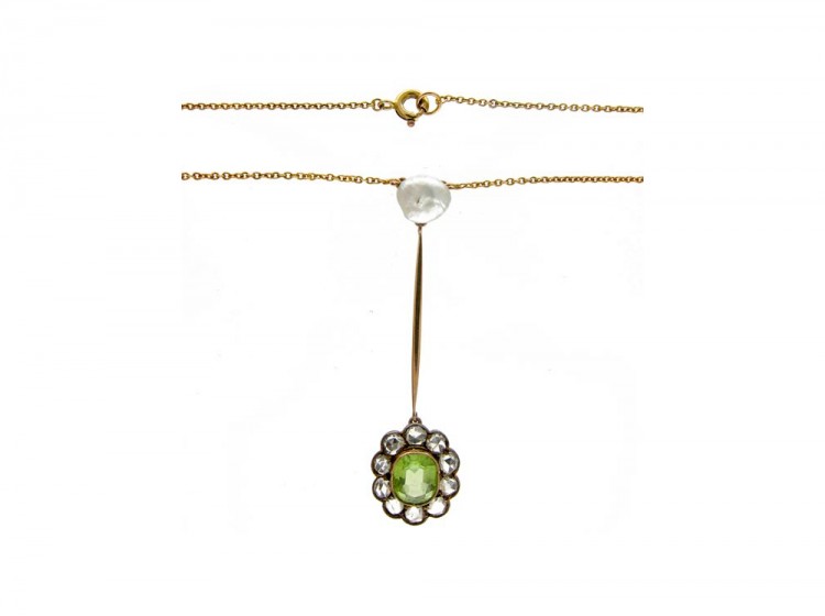 Peridot, Diamond & Pearl Pendant