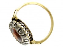 Hessanite Garnet & Diamond Ring