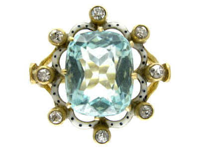 Edwardian Aquamarine & Diamond Ring