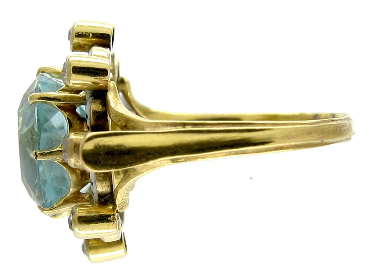 Edwardian Aquamarine & Diamond Ring