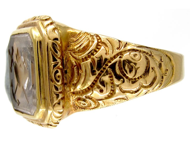 Rock Crystal Intaglio Ring