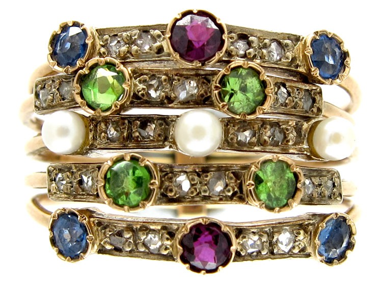 Multi Gemstone Harem Ring