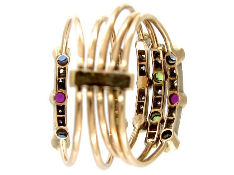 Multi Gemstone Harem Ring