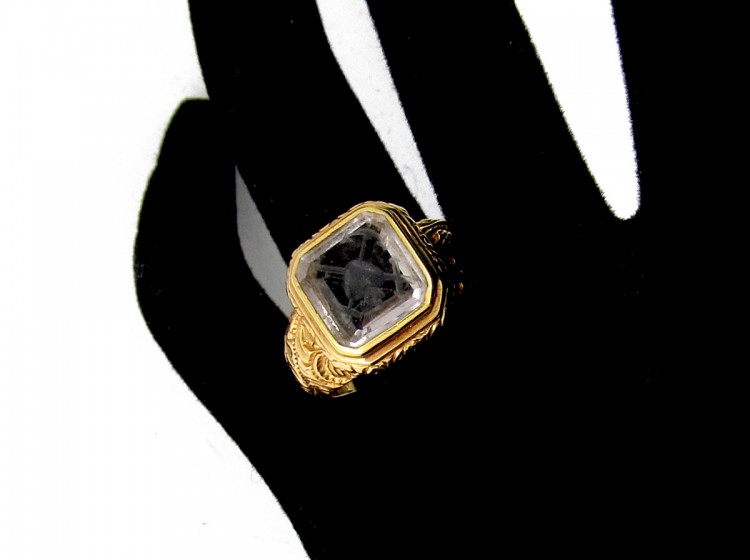 Rock Crystal Intaglio Ring