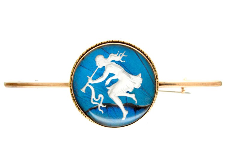 Butterfly Wing 9ct Gold Sulphide Brooch