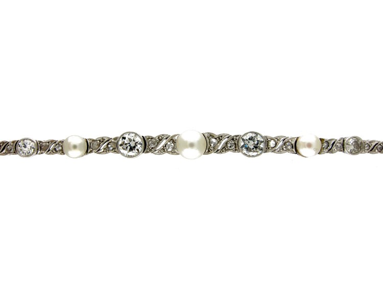 Diamond & Natural Pearl Bracelet