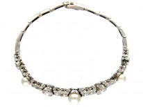 Diamond & Natural Pearl Bracelet