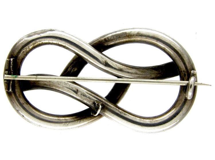 Scottish Silver & Grey Agate Brooch