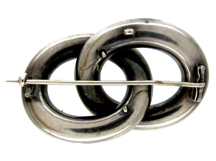 Scottish Silver & Malachite Brooch