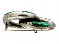 Scottish Silver & Malachite Brooch