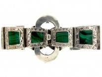 Scottish Silver & Malachite Knot Bracelet