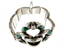 Scottish Silver & Malachite Knot Bracelet