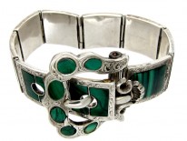 Scottish Silver & Malachite Bracelet
