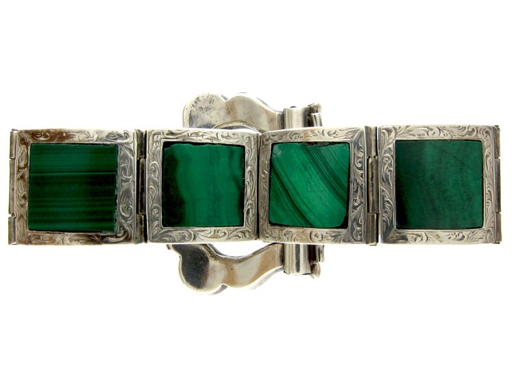 Scottish Silver & Malachite Bracelet