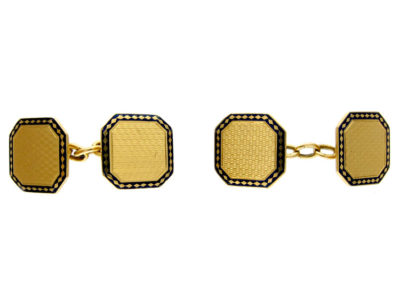 18ct Gold & Enamel Cufflinks