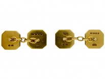 18ct Gold & Enamel Cufflinks