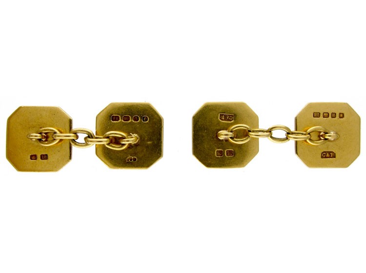 18ct Gold & Enamel Cufflinks