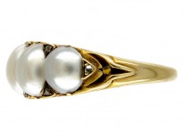 Natural Pearl & Rose Diamond Ring