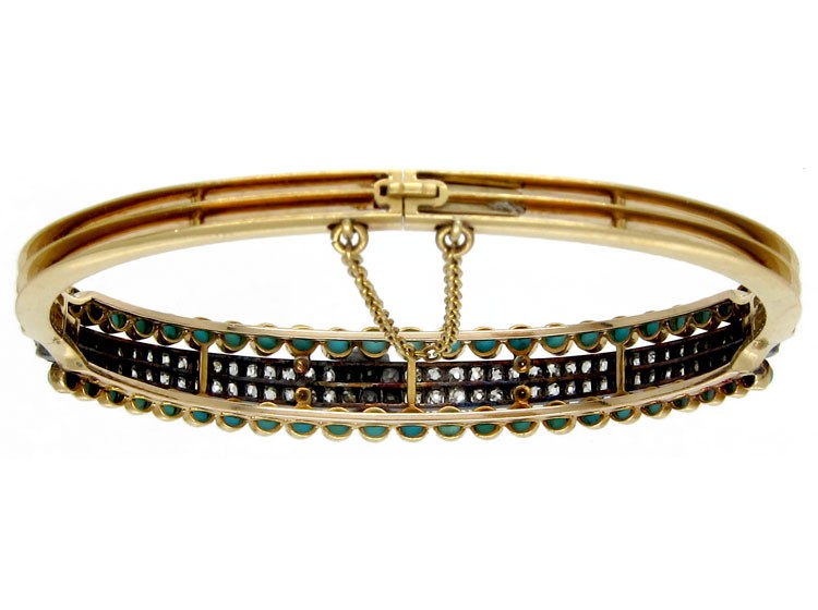 Turquoise & Diamond Bangle