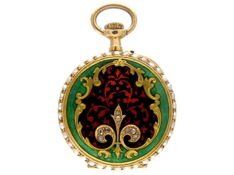 14ct Gold Edwardian Enamel Watch