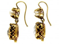 Rose Diamond & Pearl Earrings
