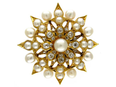 Pearl & Diamond Victorian Brooch
