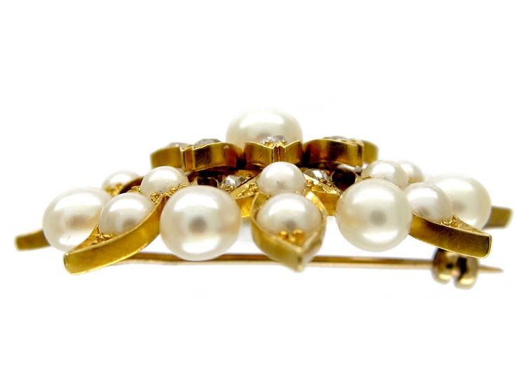Pearl & Diamond Victorian Brooch