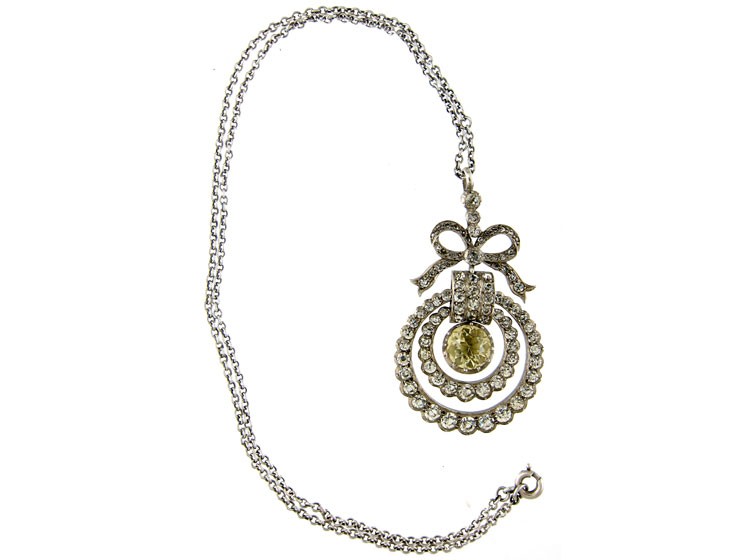 Edwardian Silver Bow Pendant