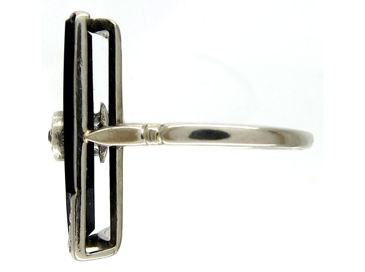 Onyx & Diamond Art Deco Ring