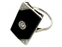 Onyx & Diamond Art Deco Ring