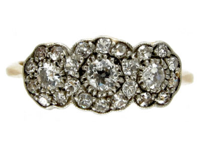 Triple Cluster Diamond Ring