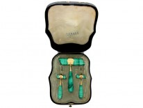 Russian Malachite Brooch & Earrings