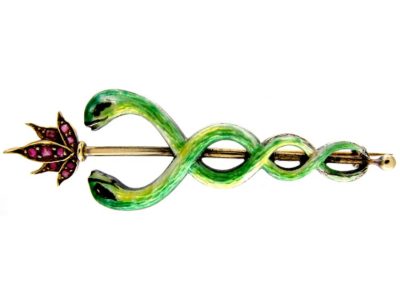 Caduceus Brooch
