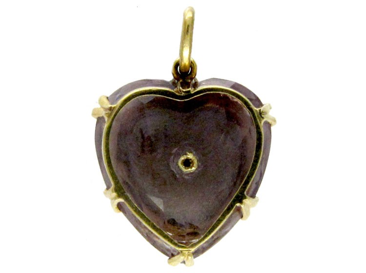 Amethyst Enamel Heart Pendant