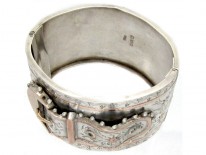 Silver & Gold Overlay Buckle Bangle
