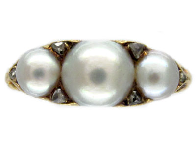 Natural Pearl & Diamond Ring