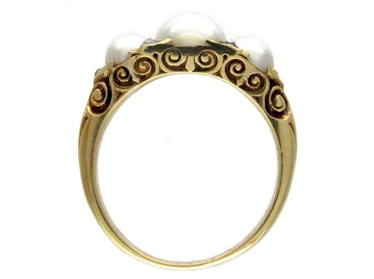 Natural Pearl & Diamond Ring