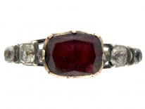 Georgian Flat Cut Almandine Garnet & Paste Ring