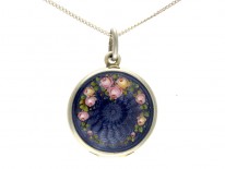 Silver Enamel Locket Pendant