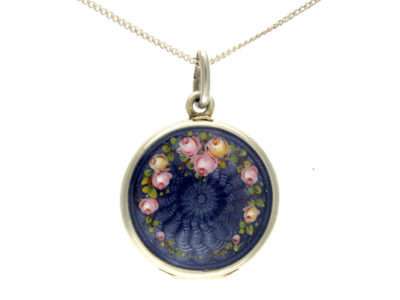 Silver Enamel Locket Pendant