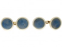 Guilloche Enamel 18ct Gold Cufflinks
