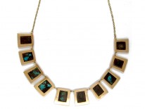 Turquoise Matrix Art Nouveau Necklace