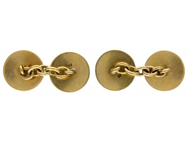 Guilloche Enamel 18ct Gold Cufflinks