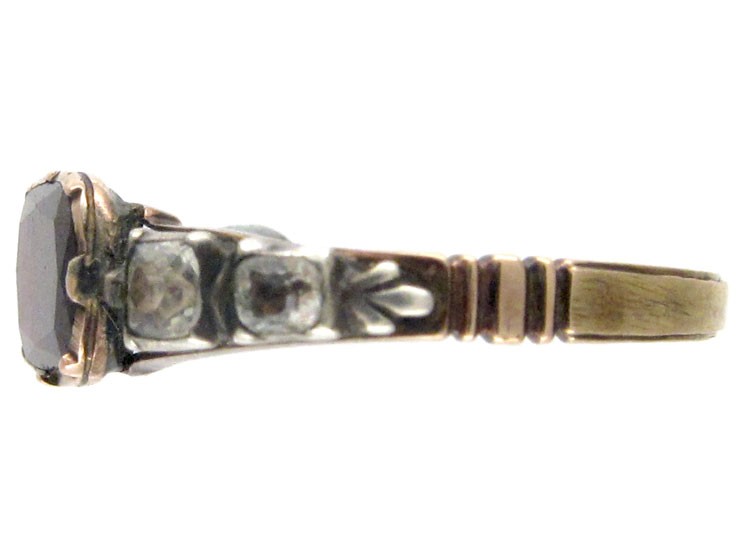 Georgian Flat Cut Almandine Garnet & Paste Ring