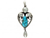 Arts & Crafts Turquoise Pendant Attributed To John Paul Cooper
